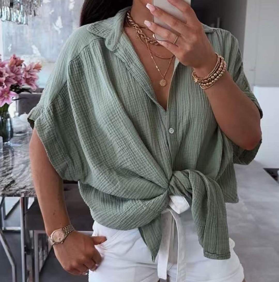 Chemise kaki gaze de coton