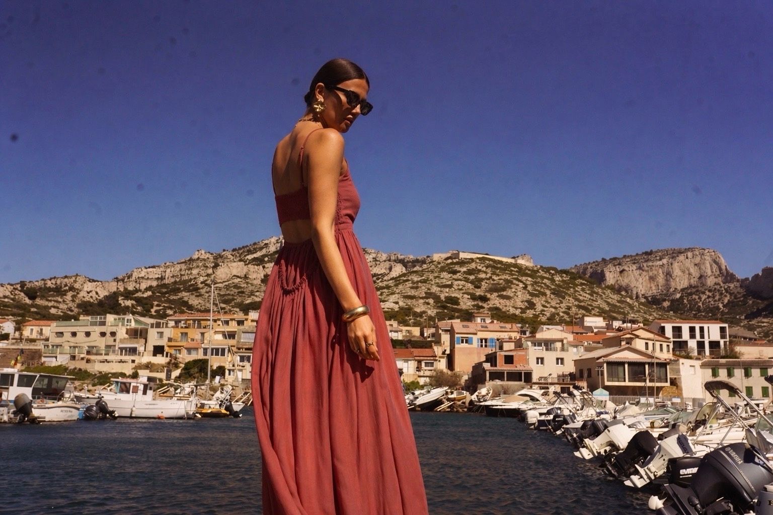 Robe longue dos nu