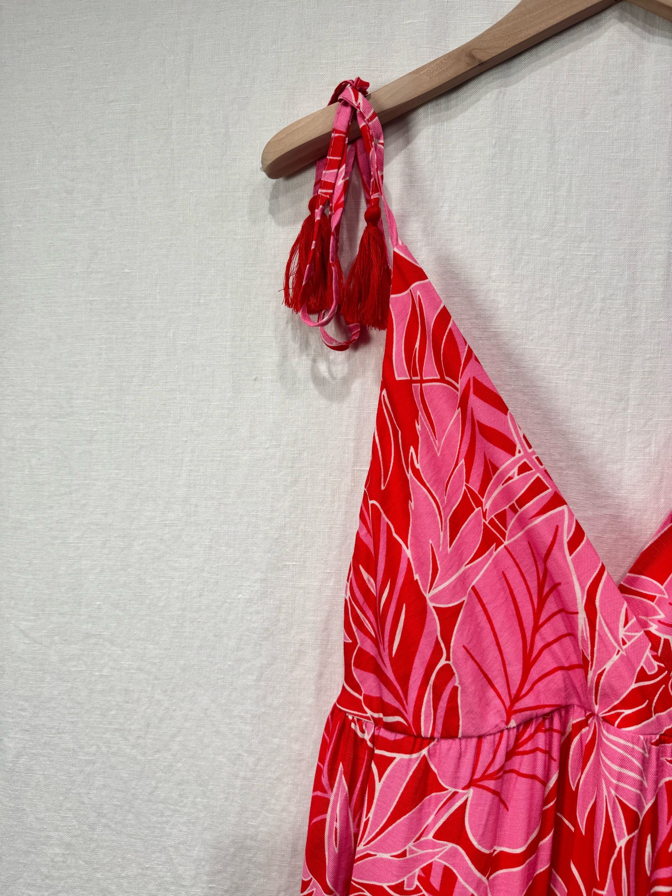 Robe longue rose tropical 🌴