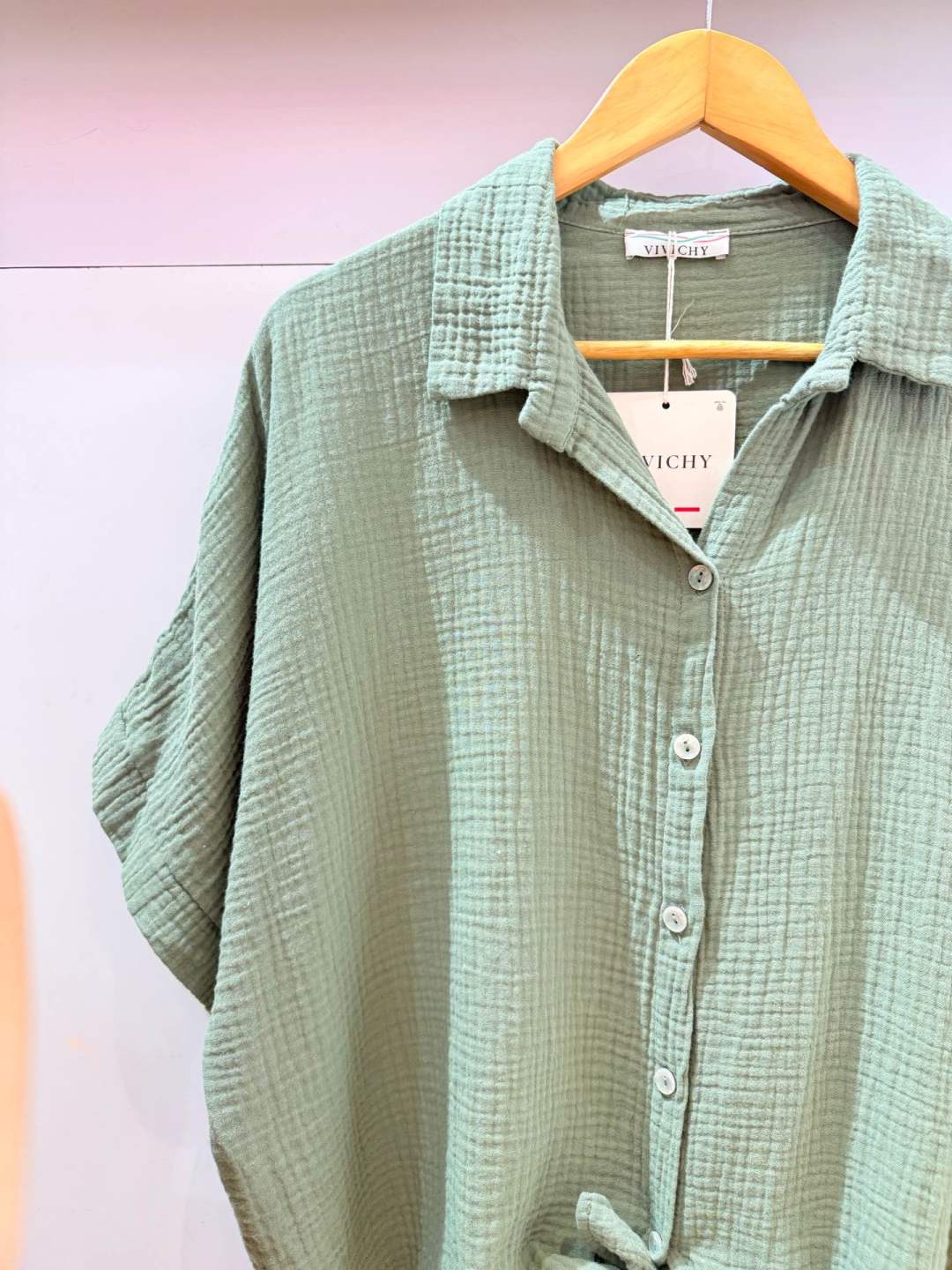 Chemise kaki gaze de coton GT